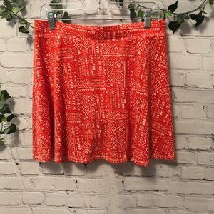Orange Aztec Print Short Skirt